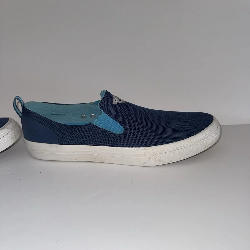 Men's Size 12 Columbia PFG Performance Fishing‎ Gear Slide-On Shoes Blue Sneaker